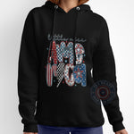 Independence Day Little Miss America Shirt - Cute USA Print with Stars, Lightning & Checkered Bow T-shirt/Sweatshirt/Hoodie