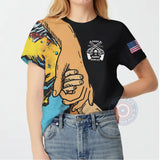 Father's Day Hoodie with Kid Holding Dad's Hand – Unique Graphic All over print 3D Sweatshirt/T-Shirt for Dad, Father's Day Gift Idea