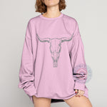 Cowboy Rodeo Long Horn T-Shirt/Sweatshirt/Hoodie - Mother's Day Cow Skull Design, Women's Casual Comfort Top