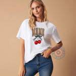 Mama Checkered Bow and Cherries - Mother's Day Tee - Cute and Trendy Mom Style - Perfect for Everyday - T-Shirt Sweatshirt Hoodie Options Available - Soft and Comfortable Fabric
