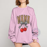 Mama Checkered Bow and Cherries - Mother's Day Tee - Cute and Trendy Mom Style - Perfect for Everyday - T-Shirt Sweatshirt Hoodie Options Available - Soft and Comfortable Fabric