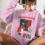 Modern Graphic Art Hoodie Sweatshirt T-shirt Red Black Silver Design