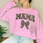 Oldschool Mother's Day Tee - MAMA Camo Coquette Bow Design T-Shirt/Sweatshirt/Hoodie | Stylish and Trendy Unisex Cotton Round Neck