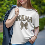 Oldschool Mother's Day Tee - MAMA Camo Coquette Bow Design T-Shirt/Sweatshirt/Hoodie | Stylish and Trendy Unisex Cotton Round Neck