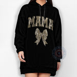 Oldschool Mother's Day Tee - MAMA Camo Coquette Bow Design T-Shirt/Sweatshirt/Hoodie | Stylish and Trendy Unisex Cotton Round Neck