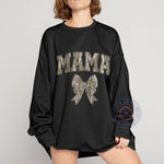 Oldschool Mother's Day Tee - MAMA Camo Coquette Bow Design T-Shirt/Sweatshirt/Hoodie | Stylish and Trendy Unisex Cotton Round Neck