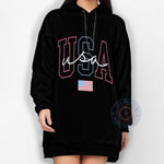 Pastel USA Hoodie with American Flag – Cute and Comfy Patriotic Sweatshirt for 4th of July