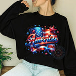 Patriotic America 4th of July unisex T-shirt sweatshirt hoodie with sparkling star-spangled design celebrating a dazzling Independence Day - Tee Beats