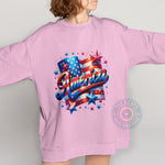 Patriotic America 4th of July unisex T-shirt sweatshirt hoodie with sparkling star-spangled design celebrating a dazzling Independence Day - Tee Beats