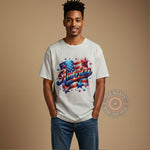 Patriotic America 4th of July unisex T-shirt sweatshirt hoodie with sparkling star-spangled design celebrating a dazzling Independence Day - Tee Beats