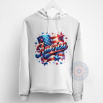 Patriotic America 4th of July unisex T-shirt sweatshirt hoodie with sparkling star-spangled design celebrating a dazzling Independence Day - Tee Beats
