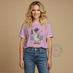 Independence Day Goose T-shirt/Sweatshirt/Hoodie - Red White & Blue Checkered USA Flag & Sunglasses Animal Graphic.