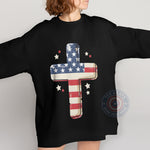Faith & Freedom Patriotic Christian Independence Day T-shirt/Sweatshirt/Hoodie with American Cross