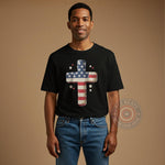 Faith & Freedom Patriotic Christian Independence Day T-shirt/Sweatshirt/Hoodie with American Cross