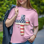 Faith & Freedom Patriotic Christian Independence Day T-shirt/Sweatshirt/Hoodie with American Cross