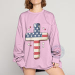 Faith & Freedom Patriotic Christian Independence Day T-shirt/Sweatshirt/Hoodie with American Cross