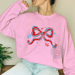 Red White Blue Bow 4th of July unisex T-shirt sweatshirt hoodie in style – A unique Independence Day gift