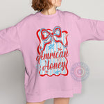 American Honey Bow design T-shirt sweatshirt hoodie – sweet simple and unique to celebrate Independence Day 4th of July
