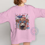American Flag Star Stripe Cow Glasses Bow – Unique 4th of July Unisex T-shirt, Sweatshirt, Hoodie – Celebrate USA Independence Day