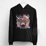 American Flag Star Stripe Cow Glasses Bow – Unique 4th of July Unisex T-shirt, Sweatshirt, Hoodie – Celebrate USA Independence Day