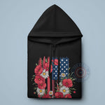 Floral American Flag T-Shirt Sweatshirt Hoodie Independence Day Poppies T-shirt