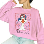 Cute Goose 4th of July Hoodie – T-shirt, hoodie, sweatshirt featuring fireworks and cartoon goose wearing USA hat