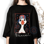 Cute Goose 4th of July Hoodie – T-shirt, hoodie, sweatshirt featuring fireworks and cartoon goose wearing USA hat