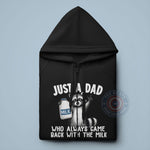 Raccoon Just a Dad Who Always Came Back With the Milk Shirt for Father's Day – Cute Raccoon and Milk Bottle Design – Funny Gift for Dad