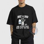 Raccoon Just a Dad Who Always Came Back With the Milk Shirt for Father's Day – Cute Raccoon and Milk Bottle Design – Funny Gift for Dad