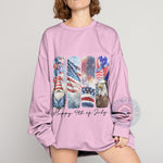 Happy 4th of July USA festival unisex T‑shirt sweatshirt hoodie — celebrate Independence Day in vibrant style - Tee Beats