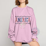 T-shirt sweatshirt hoodie with elegant America white bow pattern – the perfect gift for Independence Day 4th of July