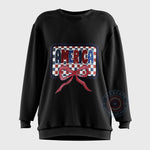 America 4th of July red bow unisex T-shirt sweatshirt hoodie showing patriotic pride – a meaningful Independence Day gift