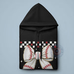 Retro Checkered Baseball Mom Bow T-shirt/Sweatshirt/Hoodie - Cute Game Day Apparel for Father's Day