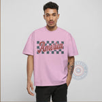 America Checkered Pattern 4th of July unisex T-shirt, sweatshirt, hoodie – dynamic style to celebrate the big holiday.
