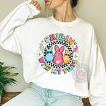 Retro Chillin' With My Peeps T-shirt/Sweatshirt/Hoodie - Cute Easter Bunny Apparel for Father's Day