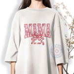 Aesthetic Mom T-Shirt with Coquette Bow - Retro Comfort Mama Hoodie for Mother's Day Gift