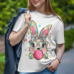 Retro Bunny Blowing Bubble T-shirt/Sweatshirt/Hoodie - Cute Easter Rabbit Apparel for Father's Day