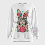 Retro Bunny Blowing Bubble T-shirt/Sweatshirt/Hoodie - Cute Easter Rabbit Apparel for Father's Day