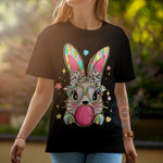 Retro Bunny Blowing Bubble T-shirt/Sweatshirt/Hoodie - Cute Easter Rabbit Apparel for Father's Day
