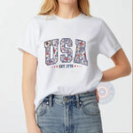 USA 1776 Pattern 4th of July Unisex T-shirt, Sweatshirt, Hoodie – Celebrate Classic American Independence Day