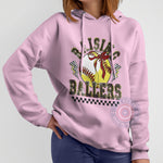 Retro Raising Ballers Softball Baseball Bow T-shirt/Sweatshirt/Hoodie - Cute Game Day Tee for Father's Day
