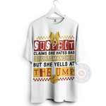 Funny Softball Suspect Claims Retro T-shirt/Sweatshirt/Hoodie - Humorous Game Day Apparel for Father's Day
