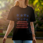 USA - Mother’s Day- Retro Stars and Stripes Women’s 4th of July Tee - A stylish Comfort Colors Choice Your T-Shirt, Long Sleeve or Hoodie for all Sizes and Colors