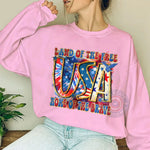 Land Of The Free July 4th Hoodie/T-Shirt For Independence Day – Patriotic Graphic Sweatshirt with Stars, Eagle Print