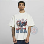 Retro Chicken 4th of July T-Shirt – Vintage Style Patriotic Tee or Sweatshirt for Independence Day