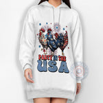 Retro Chicken 4th of July T-Shirt – Vintage Style Patriotic Tee or Sweatshirt for Independence Day