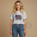 Retro USA Fish Flag Graphic T-Shirt, Sweatshirt & Hoodie - Patriotic American 4th of July Apparel