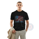 Retro USA Fish Flag Apparel - Patriotic Graphic T-Shirt, Sweatshirt & Hoodie for 4th of July