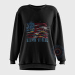 Retro USA Fish Flag Graphic T-Shirt, Sweatshirt & Hoodie - Patriotic American 4th of July Apparel