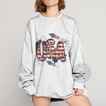 Retro USA Leopard Coquette Independence Day T-shirt/Sweatshirt/Hoodie - Girly America 4th of July